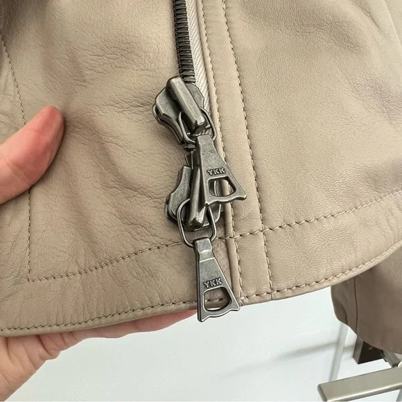 Theory Buttery Soft Tan Leather Jacket - Picture 4 of 6